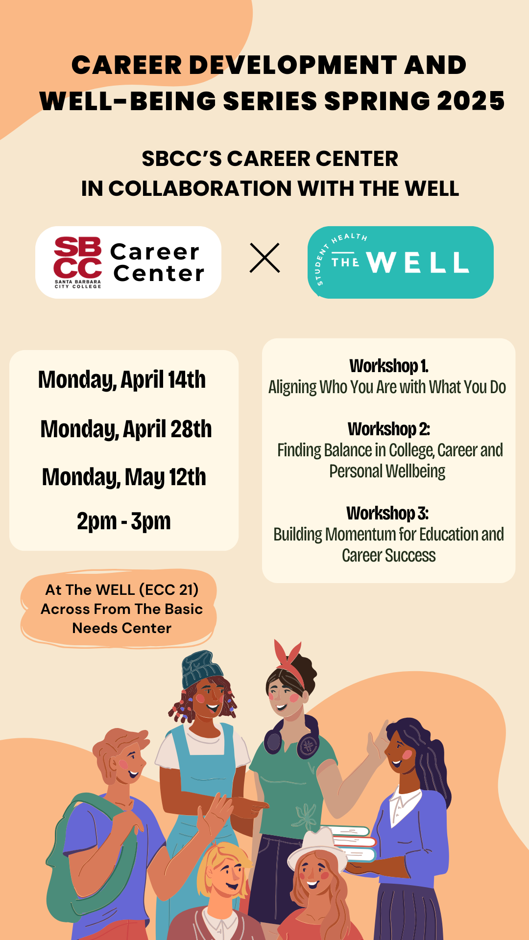 Career and Wellbeing workshop schedule