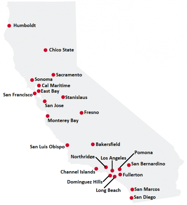 Map of CSU campuses
